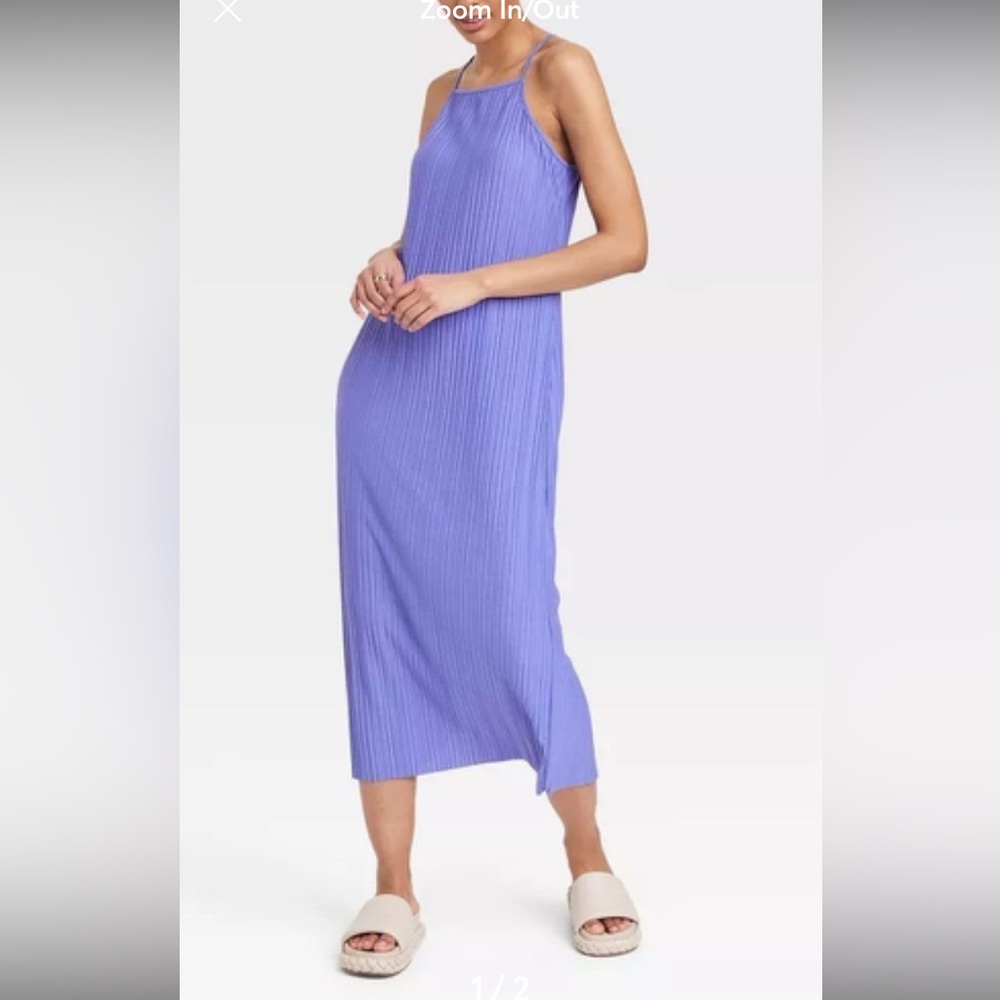 NWT A New Day lavender midi dress with slit in back